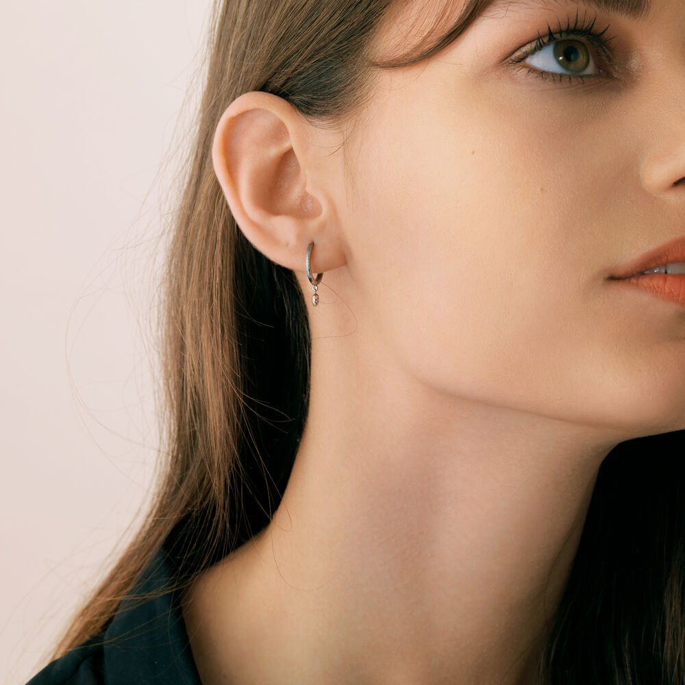 Hoopla 18ct White Gold Diamond Hoop Earring | Annoushka jewelley